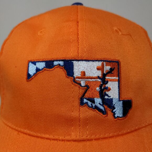 Unbranded Men's Snapback Hat Orange Adjustable Executive Beach Embroidered Logo - Picture 4 of 11